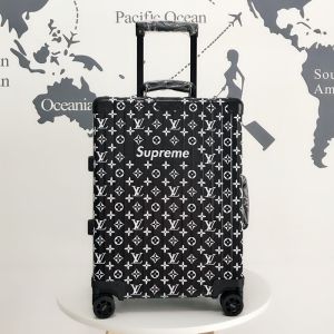 Rimowa X Lv X Supreme Luggage In Black